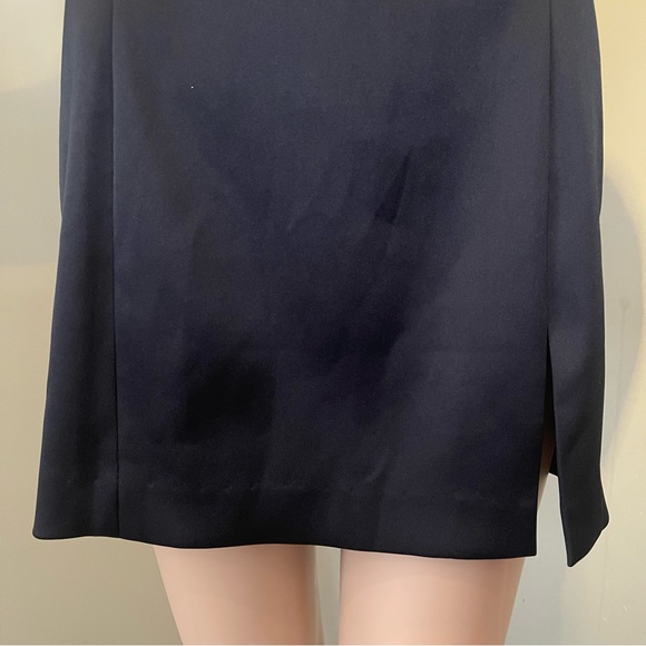 90s Black Satin Express Halter LBD Mini - Picture 8 of 11